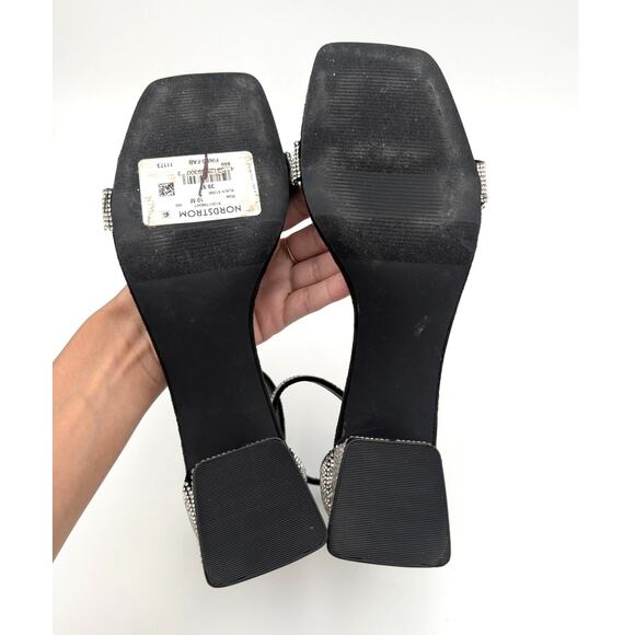 Abound Finn Ankle Strap Rhinestones Block Heel Sandal Silver Size US10M EU42 - Picture 8 of 12